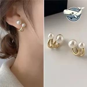 세련된 더블 진주 귀걸이 한복 연출용 이어링 혼주귀걸이 웨딩귀걸이 하객귀걸이