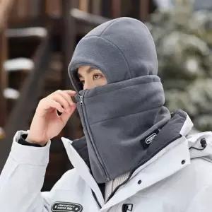앞지퍼 후드워머 스키 방한 바라클라바 후리스 마스크 남자모자 여자모자 후드워머