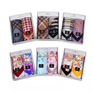 컬러풀 나염 남녀 2매 손수건 선물포장 데일리손수건 순면손수건 아웃도어 데일리손수건