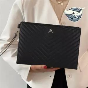 심플한 스트라이프 가죽 클러치백 토대로 활용도 여자손가방 여자파우치 여자파우치백