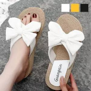 여성 러블리 리본 슬리퍼 5cm굽 여행 실내화 사무실 리본슬리퍼 굽높은슬리퍼 굽있는쪼리