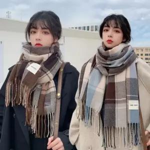 겨울 체크 머플러 여성 목도리 패션 부드러운 숄 겨울스카프 스카프 숄 숄프카프