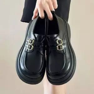더블 버클 포인트 통굽 메리제인 로퍼 펌프스 슈즈 로퍼 펌프스 더비슈즈 플랫폼 통굽