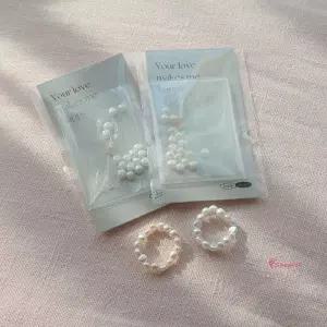 아크릴비즈 키트 만들기 진주 반지 2타입 DIY세트 재료 공예 구슬 악세사리efg692