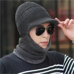 기모 넥워머 일체형 챙모자 니트 융털 비니 겨울 방한용품 목토시 골프넥워머 방한용품