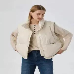 캐주얼 여사친 상의 아이템 캐시미어 네오프렌 트렌디 조끼 하이넥 다운 HT1