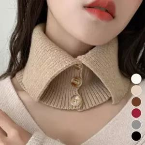 단추 방한 페이크 넥카라 두가지스타일 니트 넥워머 겨울목폴라 페이크 후리스목폴라