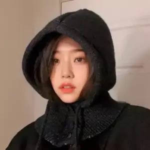 여성 버튼 후드 울 니트 바라클라바 목토시 겨울 겨울모자 목토시 보드 뜨기 바라클라바