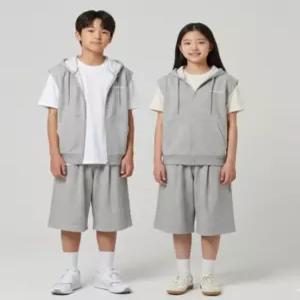 (버뮤다팬츠) 소이주니어 여름옷 남여아 쿠션지 후드조끼 원턱 상하복 6M0131+0231