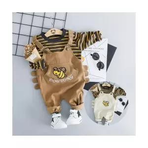 팜므 유아 아기 통통허니 단가라멜빵셋세트설날