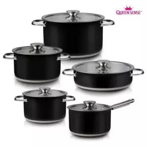 직화 3중구조바닥 블랙 스텐 IH냄비 5종 세트