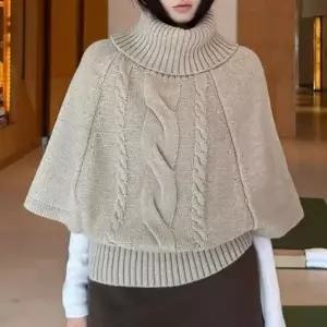 [SBD] 레이어드 꽈배기 니트 가오리핏 캐주얼 케이프