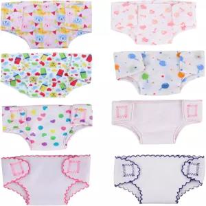 14~17인치 신생아 인형과 미국 18인치 의류 및 액세서리를 위한 ONEST 8피스 기저귀 속옷