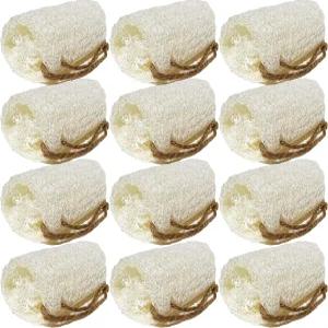 목욕 스파 샤워에서 피부 관리를 위한 100 천연 루파 각질 제거 바디 및 페이스 스펀지 스크러버 12팩