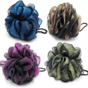 샤워용 Zooshine 4Pcs 60g 수세미 스펀지 여성 및 남성용 바디 스크러버 목욕 볼 스킨 케어