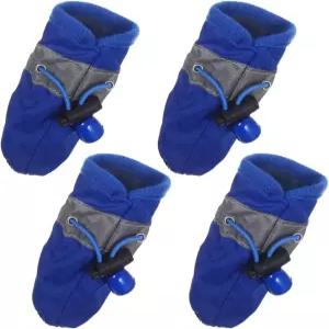 4pcs 반려견 부츠 사계절 반려동물 부티 발 보호기 XS 사이즈블루