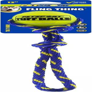 펫스포츠 플링 씽 반려견 테니스 공 로프 위 장난감 튼튼한 웨빙 비마모성 폴리에스터 무독성 인증 12인치