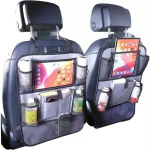 KHGUZ 2PCS 카시트 백 오거나이저 터치스크린 태블릿 홀더 및 9개의 포켓이 있는 방수 차량 보관 가방 용