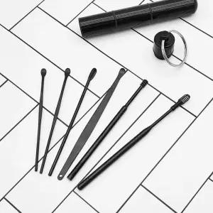 [에스에스_62]휴대용 귀청소 스텐 세트 블랙