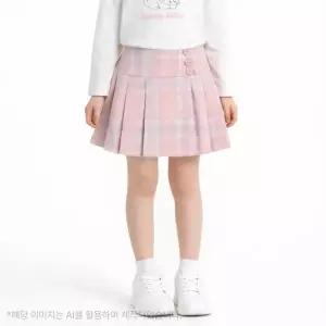 [롯데백화점]로엠걸즈 반짝 체크 플리츠 스커트치마 RGWH2613P