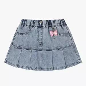 [롯데백화점]로엠걸즈 키링 데님 절개주름 스커트치마 RGWH26S2C