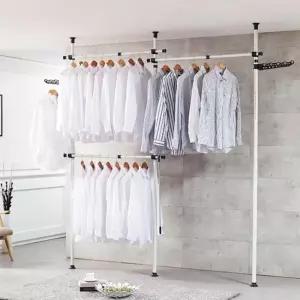 [라일리생활건강] Rly 3단 폴 행거 고급형 38mm 옷거리행거 의류매