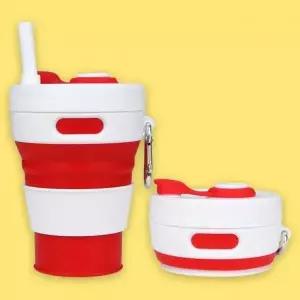 접이식 휴대용 가벼운 예쁜 빨대 텀블러 레드