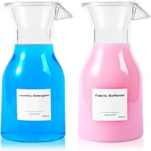 40온스 액체 세탁 세제 디스펜서 비누 섬유 유연제 홀더 용기 정리함 세탁실 정리 및 보관함 2팩