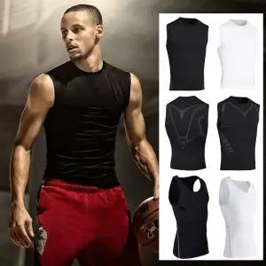 프리미엄 남성 래쉬가드 스킨 블랙 오닐 민소매 조끼