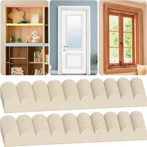 가리비 나무 트림 - 미완성 목재 장식 가장자리 몰딩 20팩 15.75 x 1.57인치 공예품 캐비닛 선반 문과