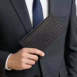 PrimeBulk 클래식 장지갑(다크브라운) 남성 가죽 고급 선물용 용중 학생 학생용