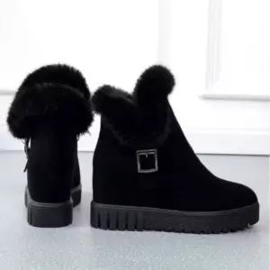[옷자락]여성 겨울 일상 스웨이드 털 앵클부츠