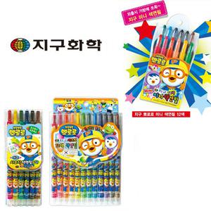 지구화학 뽀로로 색연필 6색 12색 샤프식 미술 색칠