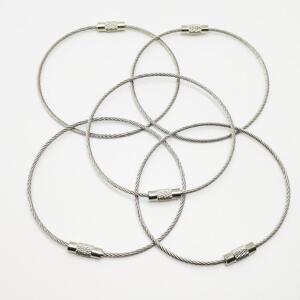 와이어 케이블 키체인 체결용 잠금 버클 나사 링 키 홀더 EDC 스틸 튼튼한 메탈 로프