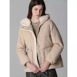 [쉬즈미스]플리스 배색 후드 패딩 점퍼  택가격 428000원 _P375974513