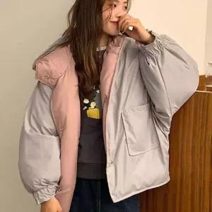 여성 데일리 패션 투톤 겨울 리퍼시블 점퍼