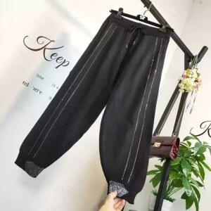 라인댄스복 팬츠 편한바지 큐빅 하의 빤짝이 사교 여자조거팬츠 밸리