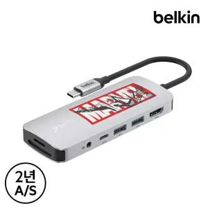 [벨킨] 마블 스파이더맨 USB-C 7in1 멀티 포트 허브 어댑터 USB 3.2 HDMI 4K 60Hz AVC009qcMV