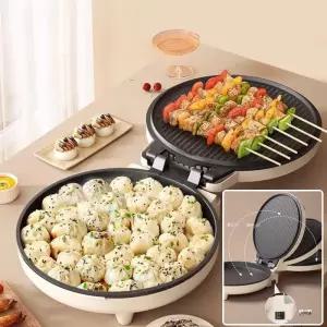 누룽지기계 원형 전기 누름판 팬 기계 후라이 누룽지 가정용 크로플 호떡 만드는 전병