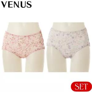 비너스 !!2매 세트!! 선물용 일상용 부드럽고 신축성좋은 40수 모달스판 잔꽃무늬 여성 삼각팬티 세트 (90 95 100 105) VPT6598 애플