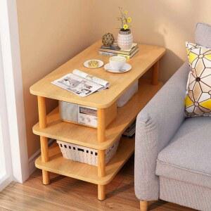 사이드 협탁 거실 소파 3단 오크 1 선반 커피 테이블 이동식 60x40x52 간이