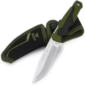 벅 나이프 658 소형 추격 사냥용 3-3/4인치 고정 칼날 유리 충전 나일론 손잡이 420HC 스테인리스강 낙하