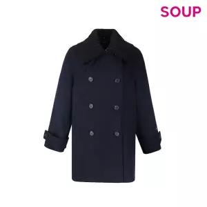 [롯데백화점]SOUP 니트카라 더블 중기장 핸드메이드코트 SBAHC31