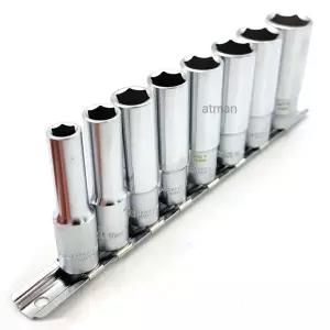 TOPS 3 8 (9.5mm) 8PCS 롱 6각 핸드소켓 세트육각비트 복스연결대 렌치 정비공구 복스대 복스알 핸들 자동