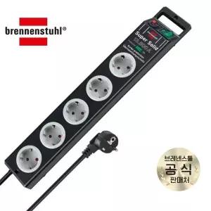 [브레넨스툴] 수퍼솔리드 서지프로텍션 멀티탭 5구 블랙 2.5m