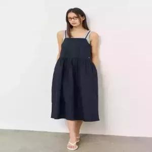 제너럴아이디어 generalideastandard 루즈핏 코튼 슬리브리스 롱 원피스 DEEP NAVY WBE2L15508