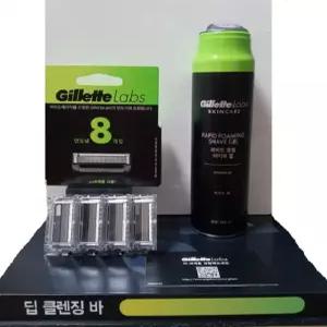 질레트 랩스 면도날 8입+래피드 포밍 쉐이브 젤 198ml