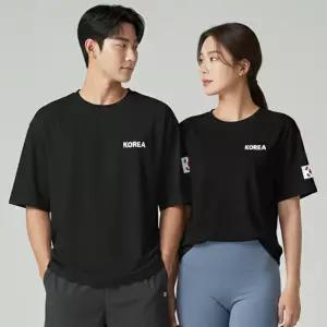 ROCA 포켓코리아 여름 쿨론 기능성 반팔티 빅사이즈 남녀공용 냉감 드라이 무지 오버핏 S~2XL 운동 작업복