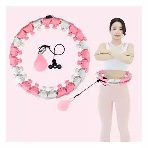 스마트 훌라후프 (라이트핑크) 뱃살운동 지압 홈트레이닝+요가링2P(색상랜덤) 270610