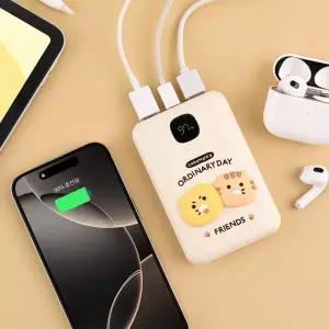 [골드스마일]카카오프렌즈 고속충전 보조배터리 아이보리 C타입10000mAh (1개입)